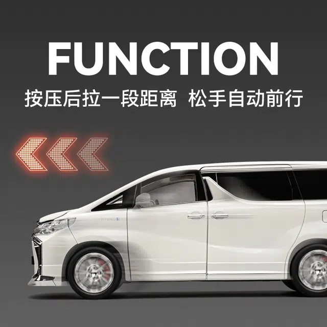 驰誉车玩 丰田埃尔法 合金车模 亮灯响声 回力行驶 车门可开 仿真汽车 成品模型