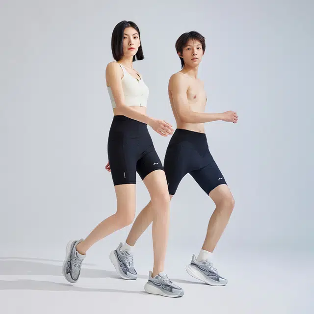 海尔斯 紧身五分裤春夏条纹马拉松跑步田径体考训练压缩裤运动短裤 男女同款