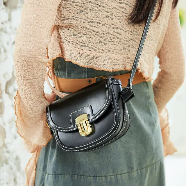 Jane Klain Saddle Bag White/Brown