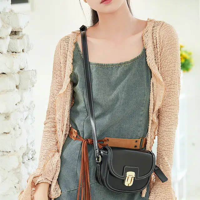 Jane Klain Saddle Bag White/Brown