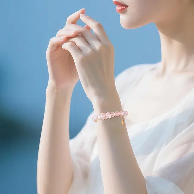 印象眸 新中式甜美 时来运转 小众气质百搭高级感#好运天然 粉水晶 手串 女款