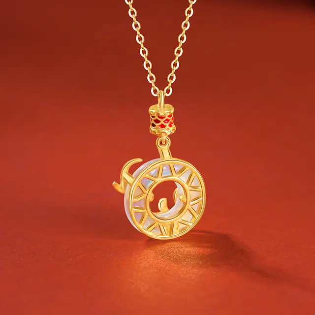 【好运锦鲤】 印象眸 新中式平安扣国潮小众设计时来运转前程似锦上上签精致富贵气质显白逢考必过上岸 礼盒包装 玉髓 项链 女款