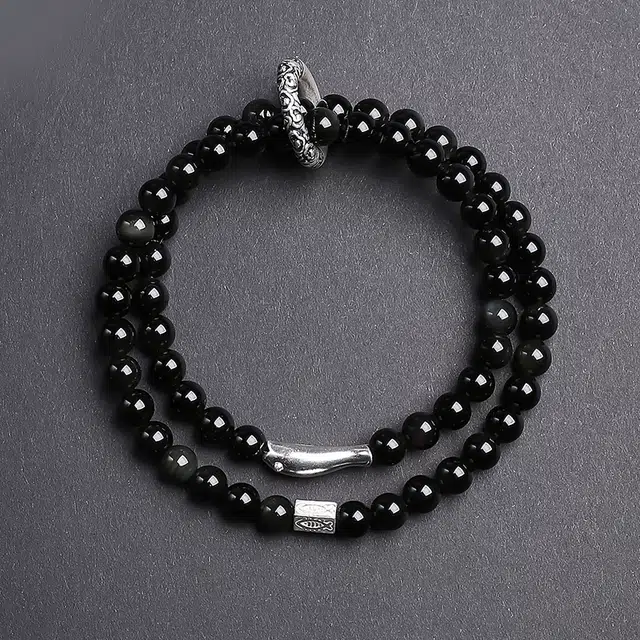 印象眸 新中式小众设计精致高级感时尚气质显白锦鲤诸事顺利上岸多圈玉手饰 礼盒包装#好运 黑曜石 手串 男女同款情侣款