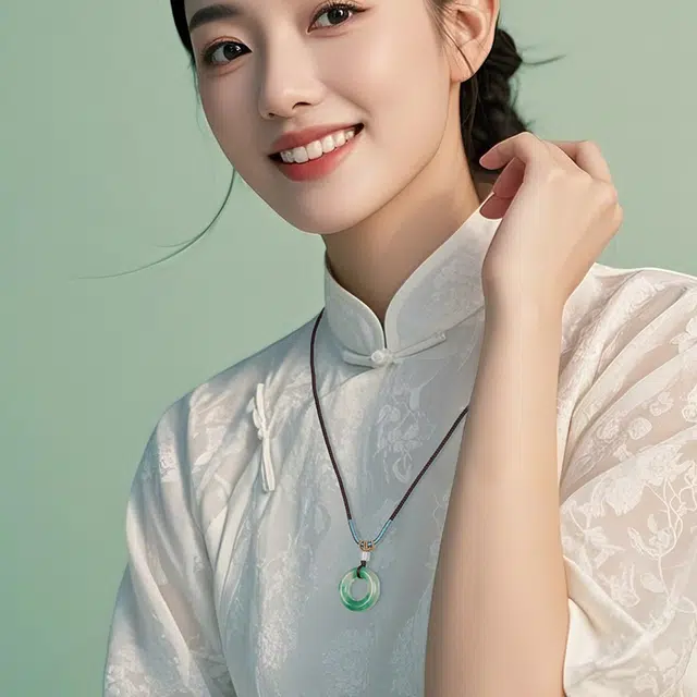 印象眸 平安扣 新中式独龙玉平安喜乐福气满满诸事顺利古风精致简约甜甜圈 礼盒包装#好运 非洲翠 项链 男女同款情侣款