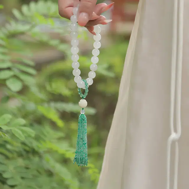 印象眸 转运珠 新中式古风简约经典清新设计感纳福手持 天山翠 手串 男女同款情侣款 礼盒装