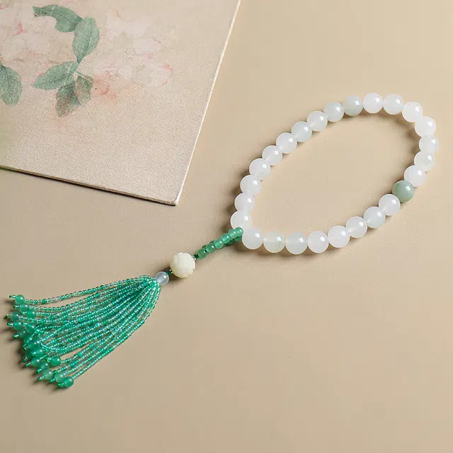 印象眸 转运珠 新中式古风简约经典清新设计感纳福手持 天山翠 手串 男女同款情侣款 礼盒装