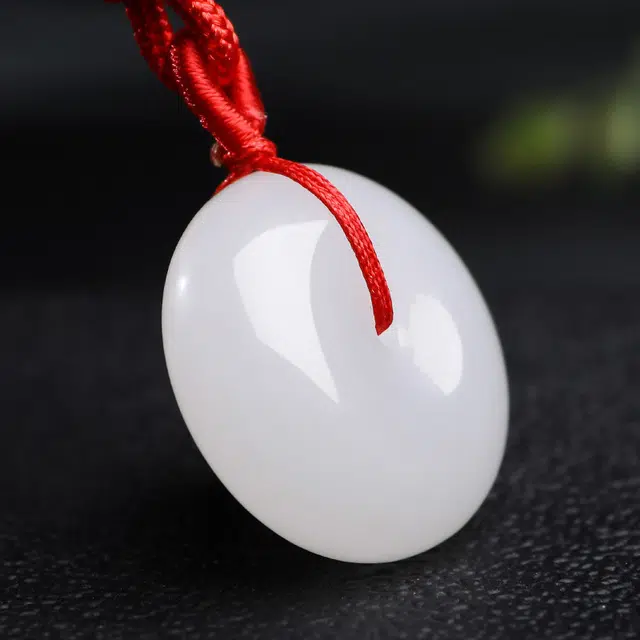 印象眸 玉平安扣 新中式古风如意玉 金丝玉 玉石项链 男女同款情侣款 礼盒包装