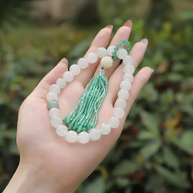 印象眸 转运珠 新中式古风简约经典清新设计感纳福手持 天山翠 手串 男女同款情侣款 礼盒装
