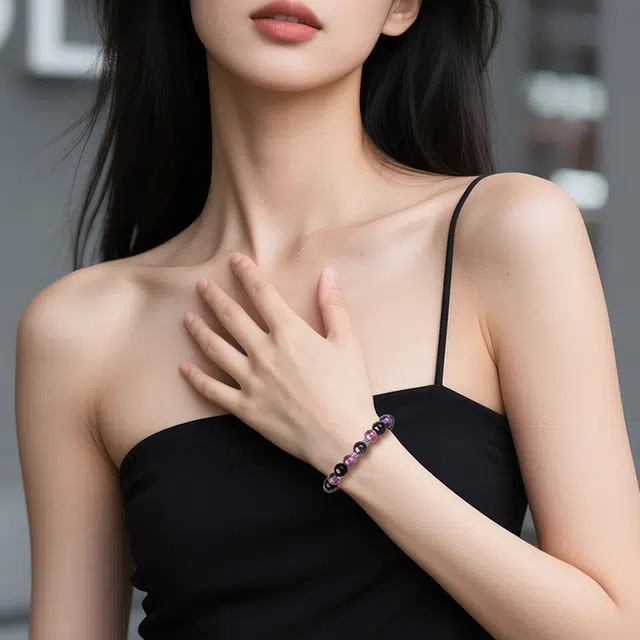 印象眸 新中式小众设计精致简约高级感气质单圈诸事顺利玉手饰 礼盒包装#好运 黑曜石 手串 男女同款情侣款