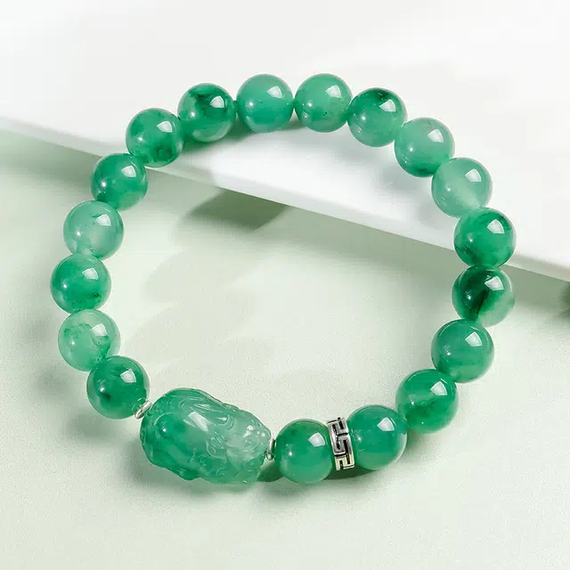 印象眸 新中式精致简约转运珠通勤风气质百搭瑞兽貔貅多财多福手饰 礼盒包装#好运 非洲翠 手串 男女同款情侣款