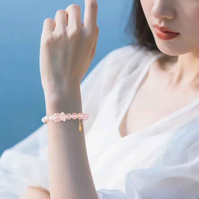 印象眸 新中式甜美 时来运转 小众气质百搭高级感#好运天然 粉水晶 手串 女款