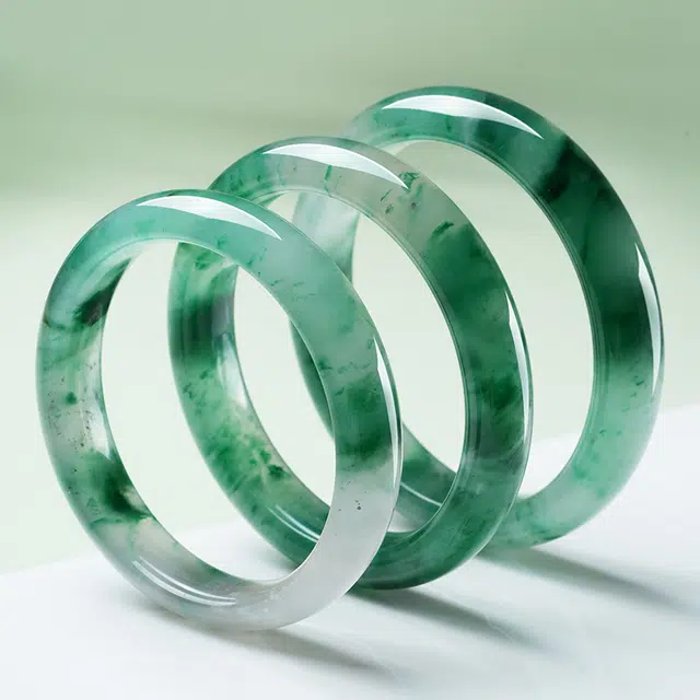 印象眸 新中式古风气质古色古香汉服旗袍高级感显白飘花轻奢 非洲翠 手镯 女款