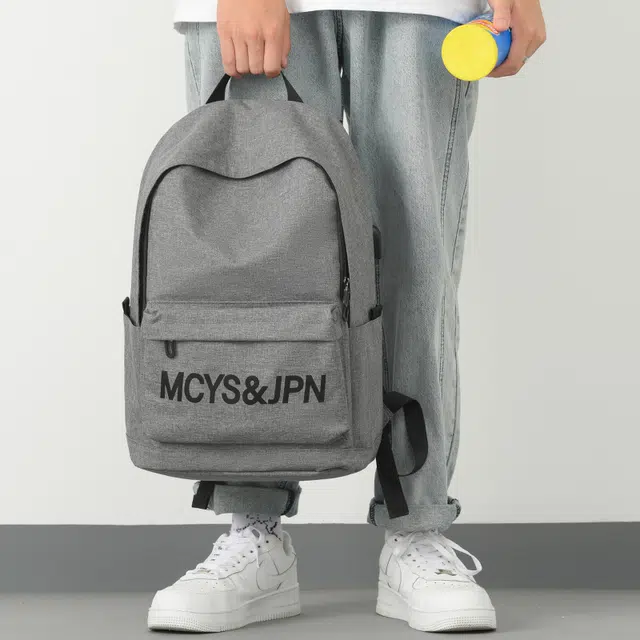 木村耀司 休闲运动简约百搭大容量通勤潮流多功能旅游运动多口袋 牛津纺 电脑包旅行包书背包双肩包 常规 男款 黑色/灰色