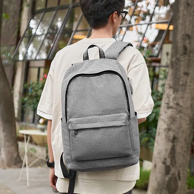 木村耀司 休闲简约百搭大容量通勤多功能 牛津纺 双肩包  男款 黑色/灰色