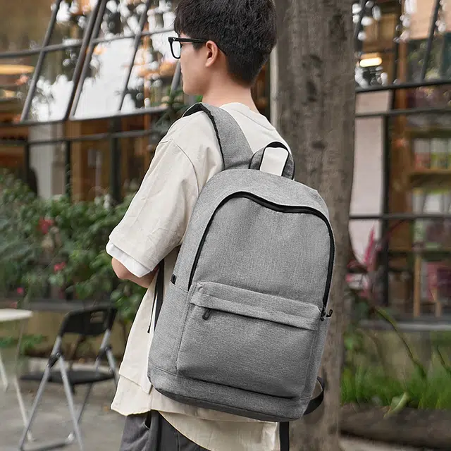 木村耀司 休闲简约百搭大容量通勤多功能 牛津纺 双肩包  男款 黑色/灰色