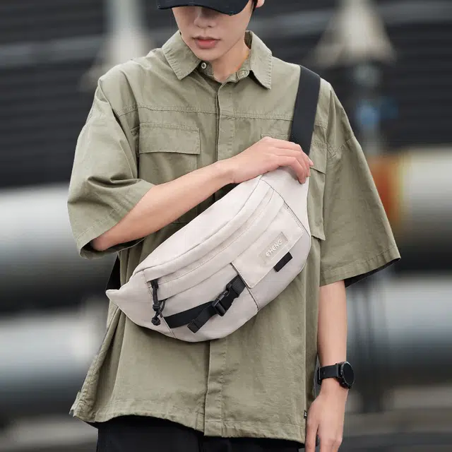 木村耀司 潮牌男休闲百搭大容量随身旅行轻便时尚潮流女 涤纶 胸包斜挎包单肩包饺子包 常规 男女同款 多色