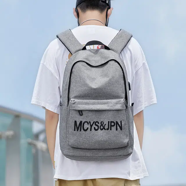 木村耀司 休闲运动简约百搭大容量通勤潮流多功能旅游运动多口袋 牛津纺 电脑包旅行包书背包双肩包 常规 男款 黑色/灰色