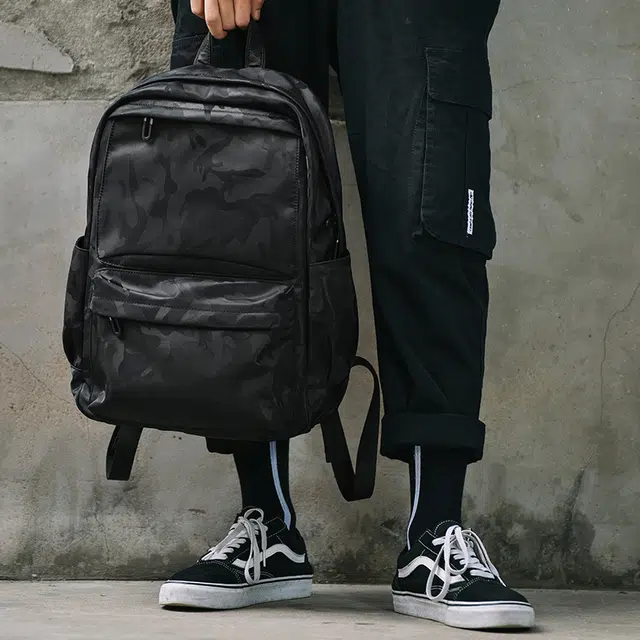 木村耀司 休闲运动简约百搭大容量通勤潮流多功能旅游运动多口袋 涤纶 电脑包旅行包书背包双肩包 男 黑色/迷彩黑 常规