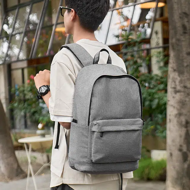 木村耀司 休闲简约百搭大容量通勤多功能 牛津纺 双肩包  男款 黑色/灰色