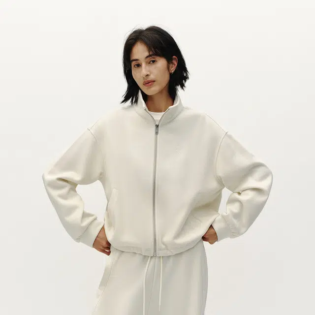 森马 联名款冬外套阔腿裤纯色长袖立领甜美风长裤休闲运动套装 女款