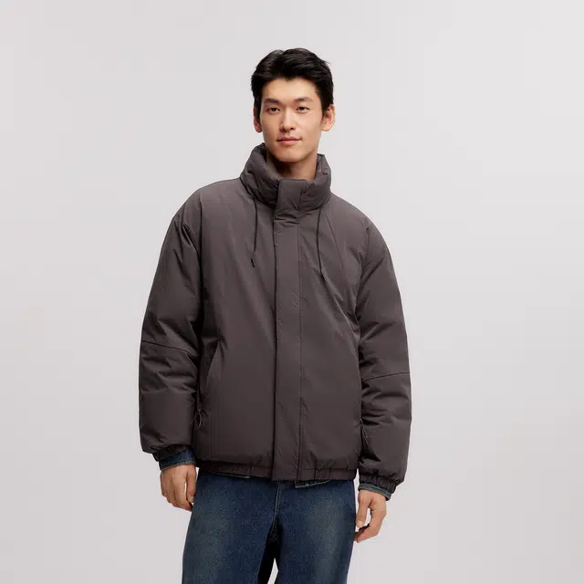 森马 宽松双面穿保暖立领百搭潮羽绒服 男款