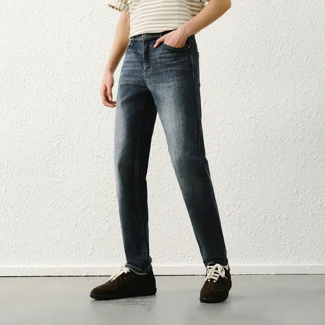 森马 修身小脚裤复古时尚百搭牛仔裤 男款
