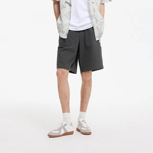 森马 宽松针织肌理感潮流百搭休闲短裤 男款