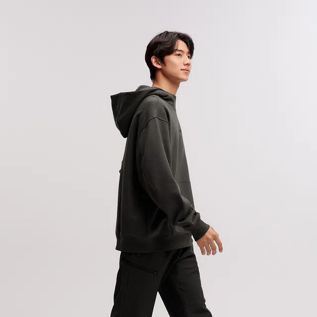 森马 发热抑菌连帽松弛感纯色百搭卫衣 男款