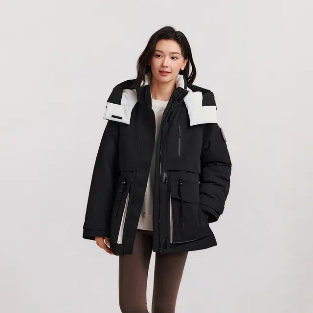 森马 中长款防护舒适纯色简约羽绒服 女款