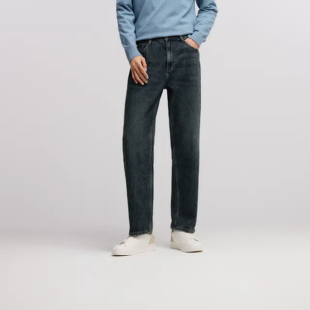 森马 合身直筒休闲经典百搭牛仔裤 男款