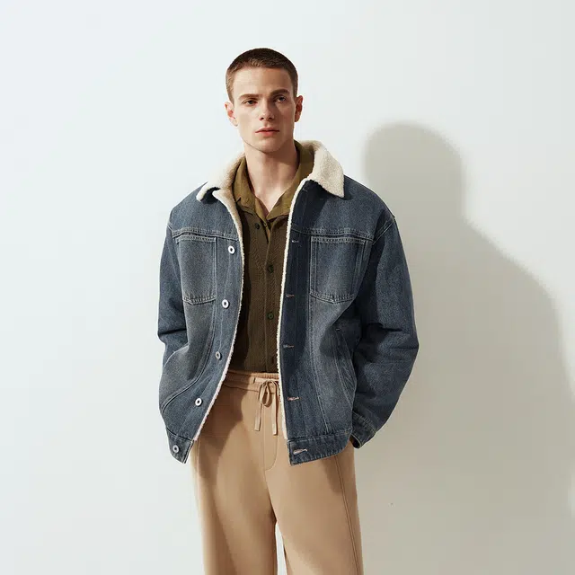 森马 宽松翻领舒适百搭休闲长袖夹克 男款