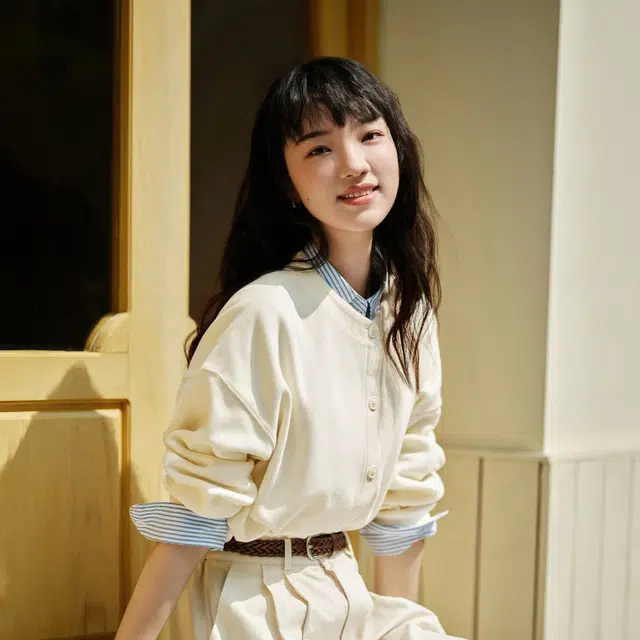 森马 圆领宽松慵懒休闲纯色简约长袖夹克外套 女款
