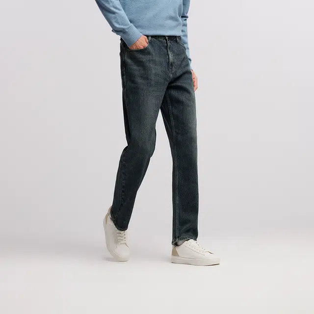 森马 合身直筒休闲经典百搭牛仔裤 男款