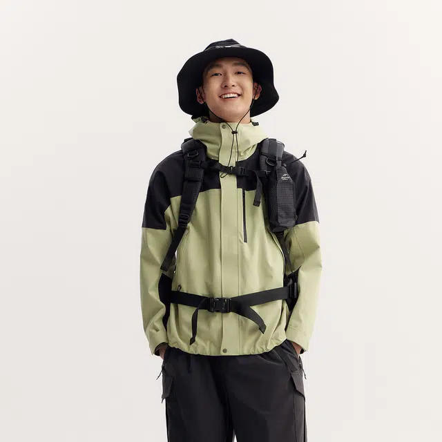 森马 撞色拼接防风防雨夹克外套 男女同款