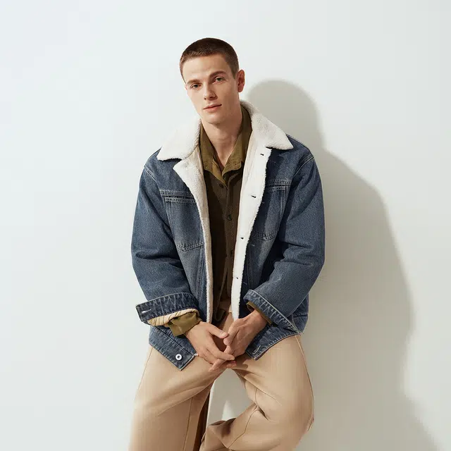 森马 宽松翻领舒适百搭休闲长袖夹克 男款