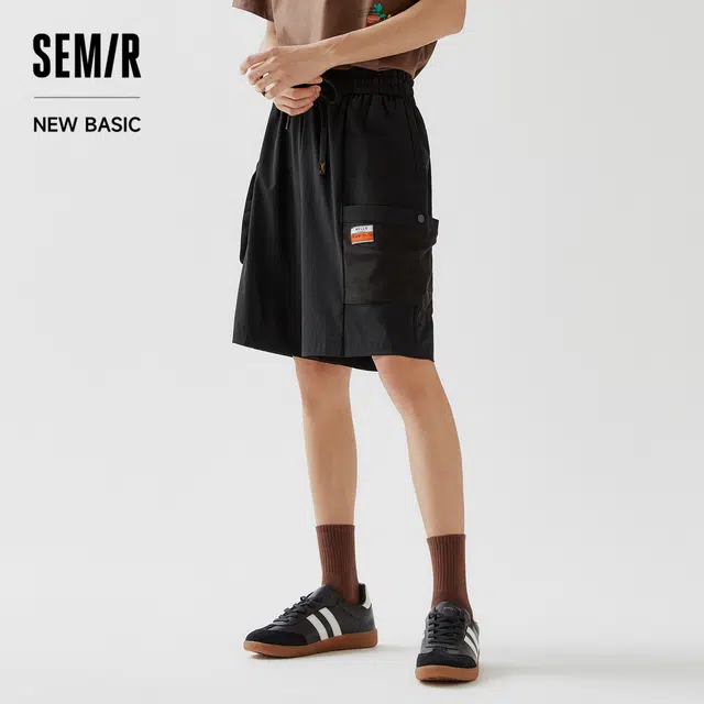 森马 纯色直筒休闲短裤 男款