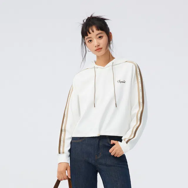 森马 连帽宽松短款卫衣 女款