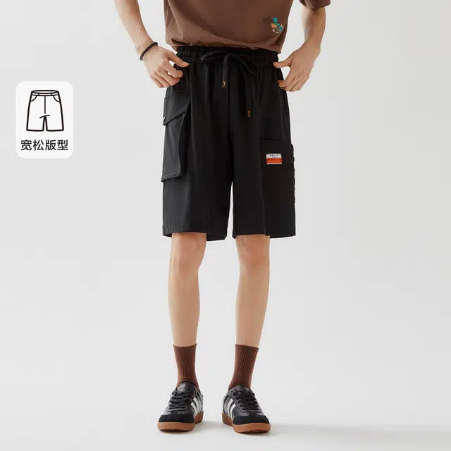 森马 纯色直筒休闲短裤 男款