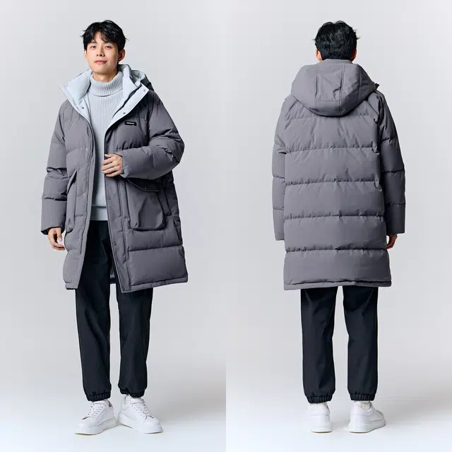 森马 三防科技时尚插肩袖长款温暖连帽羽绒服 男款