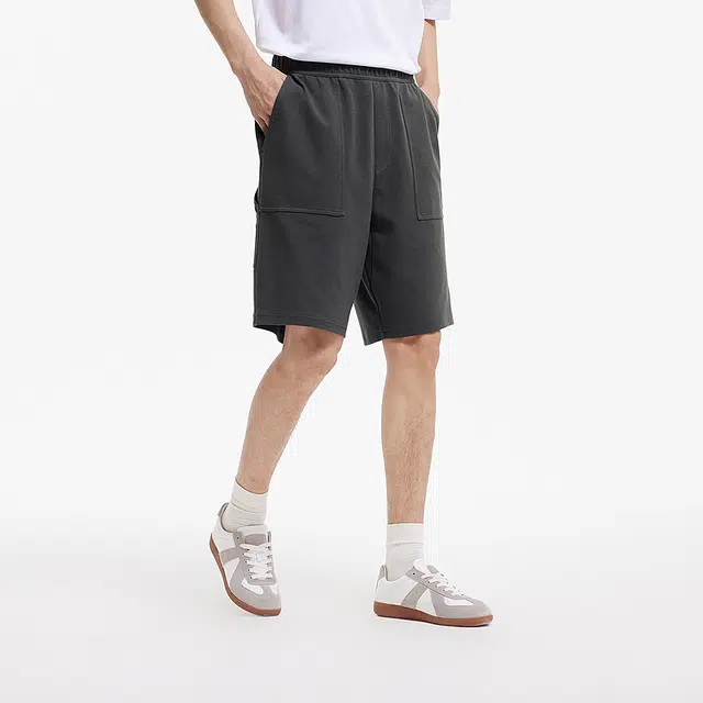 森马 宽松针织肌理感潮流百搭休闲短裤 男款