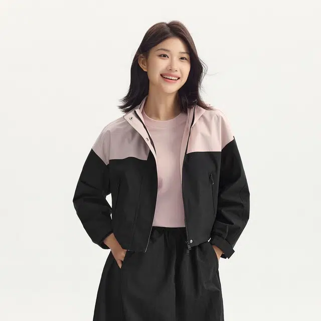 森马 连帽落肩短款三防夹克外套 女款
