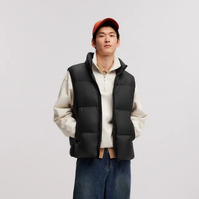 森马 发热三防外套纯色面包服百搭马甲 男