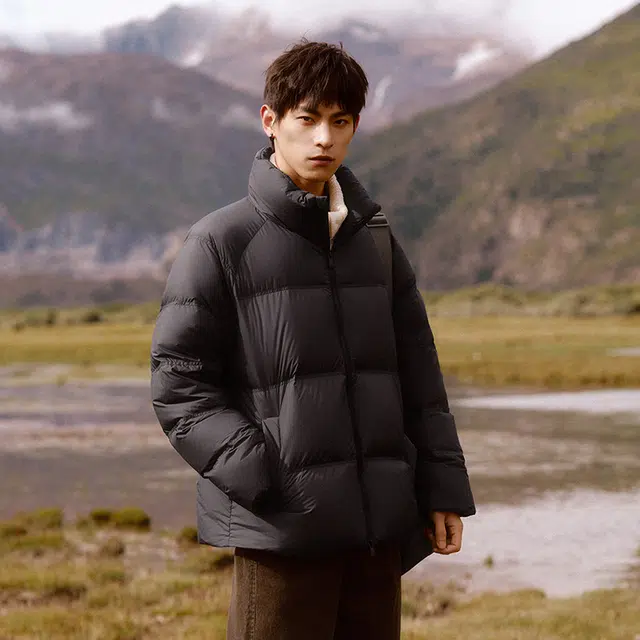 森马 超级植物系列 纯色三防温暖羽绒服外套 男款