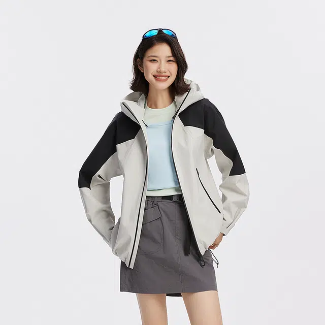 森马  情侣款软壳夹克宽松连帽  防风防雨冲锋衣 男款