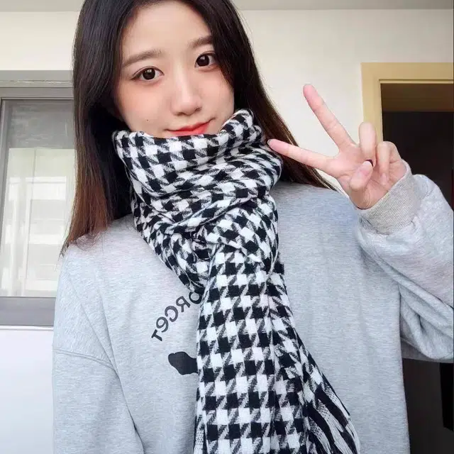 Capybara Yellow Tamarin Plaid Scarf