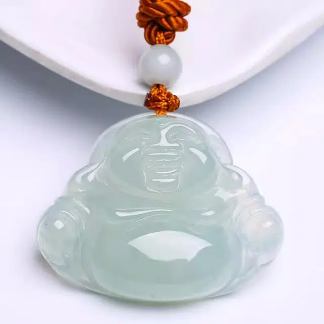 静汝玉 小佛公玉佛 弥勒佛翡翠 冰种 吊坠 女款