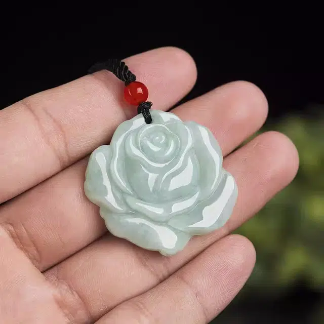 静汝玉 玫瑰花挂件花件玉坠 糯种 吊坠 女款