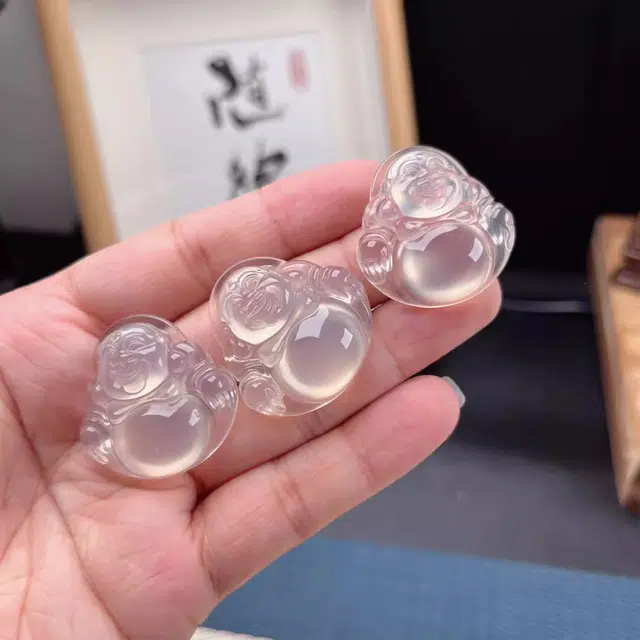 静汝玉 弥勒佛笑佛挂件玉佛佛公 玉髓 吊坠 女款