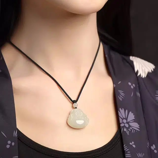 静汝玉 佛像吊坠 弥勒佛笑佛大肚佛 和田玉 吊坠 女款 白玉
