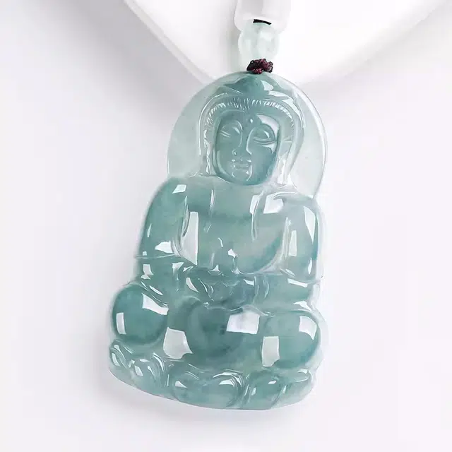 静汝玉 蓝水厚观音 冰种 翡翠吊坠 男女同款情侣款